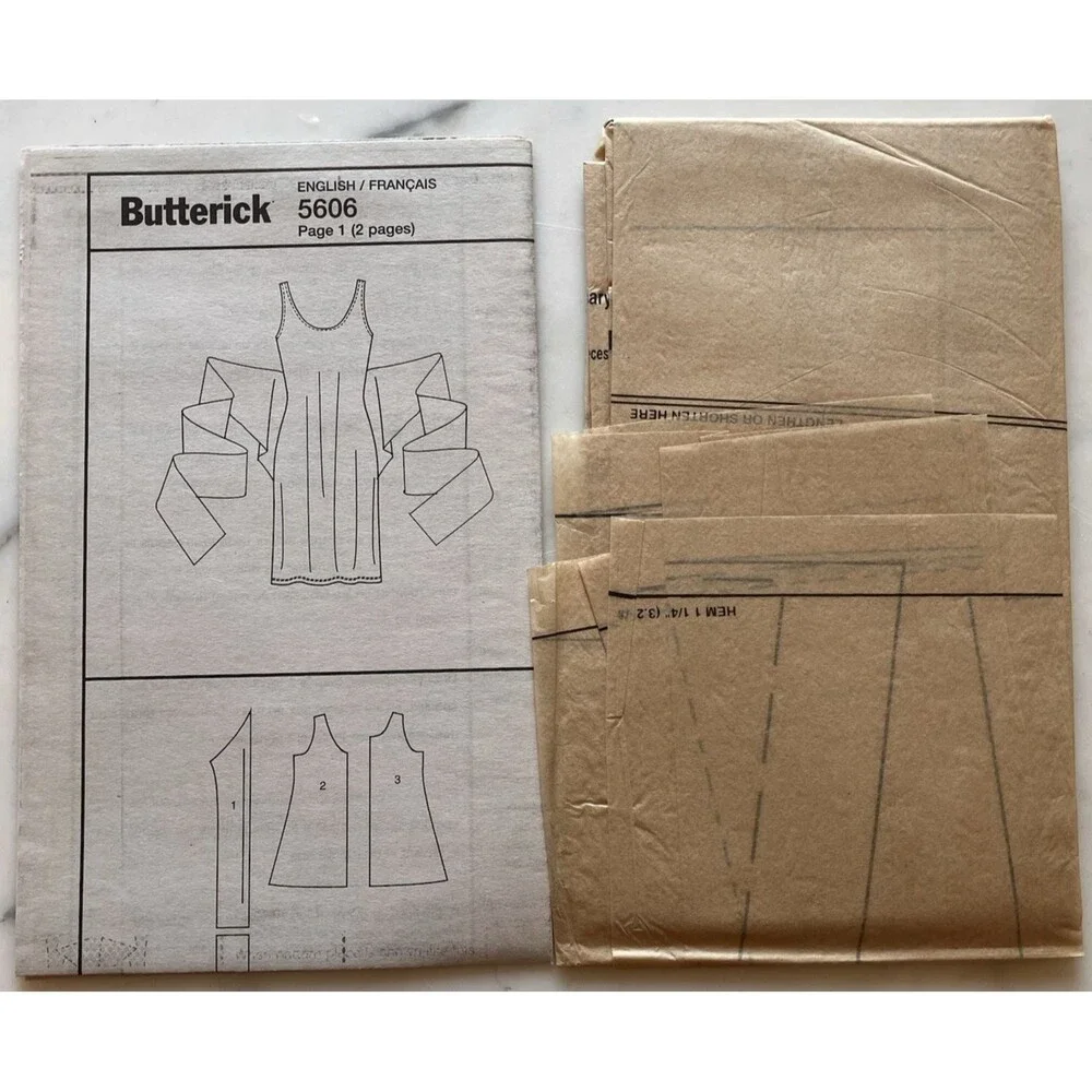 Butterick Pattern B5606 Women's Fast & Easy Tie‎ Front Dress Size Large XL & XXL